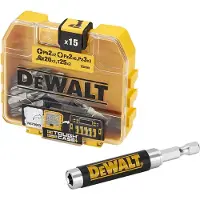 DeWalt Embout de tournevis - - DT71511-QZ - Jeu de 16 pièces - 15 embouts de 25mm - Guide magnétique compact