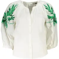 Desigual Femmes, T-shirt, Chemise en polyester Bianco pour femme, Blanc, (S)