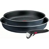 Tefal Lot de 2 poêles aluminium 24 et 28cm + 1 poignée noir - - L7239103 - ingenio so'light
