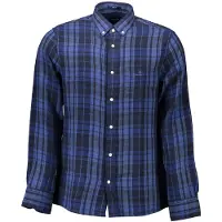 Gant Hommes, Chemise, Blu Cotton Men Shirt, Bleu, (S)