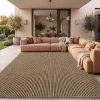 Paco Home Tapis d'intérieur et d'extérieur, terrasse et balcon, résistant aux intempéries, uni avec structure, dimensions 200 x 290 cm