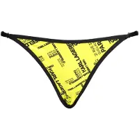 Karl Lagerfeld Femmes, Short de bain, Yellow Elastane Women Swim Brief, Jaune, (L)