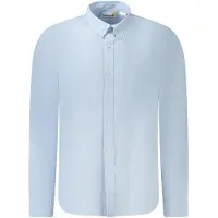 Timberland Hommes, Chemise, Azzurro Linen Men's Shirt, Bleu, (S)