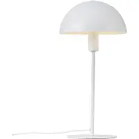 Noortrade Lampe de table / lampe de chevet Ellen, blanc, métal, 40,5 cm, compatible LED