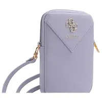 GUESS Portefeuille PU Grained 4G Logo en métal - pourpre, Bandoulière pour smartphone, Violet, Pink