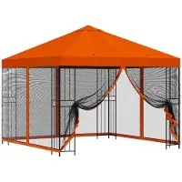 vidaXL Kiosque de jardin avec parois latérales, 3 x 3 m, orange