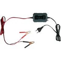 Dunlop Chargeur à goutte-à-goutte 6/12 V 1 A – Chargeur de voiture avec cycle de charge en 6 étapes – pour scooters et motos – Protection contre les courts-circuits – Chargeur d'entretien pour