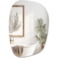Tulup (38,2x55,1 cm) Miroir Mural Sans Cadre de Forme Organique Décoration Moderne Salon