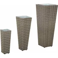 vidaXL , ensemble de 3 pièces pour l'extérieur, 30 x 30 x 80 cm, métal