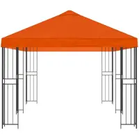 vidaXL , tonnelle de jardin, 6 x 3 mètres, orange, polyester et acier, 190 g/m²