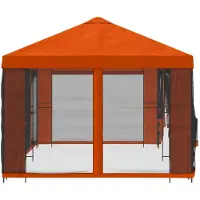 vidaXL , tonnelle de jardin avec parois latérales, 6 x 3 mètres, couleur orange