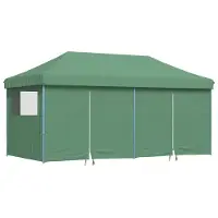 vidaXL Tente de réception pliable Pop-Up avec 4 panneaux latéraux vert