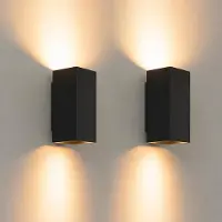 LUSENZ - Applique murale rectangulaire 10W Noir mat GU10 IP20 dimmable 2 points lumineux