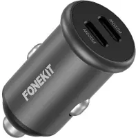 FoneKit Travel 40W Dual USB-C Car Charger, Adaptateur pour véhicule, Noir