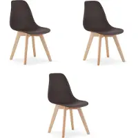 Leobert Chaise KITO café / pieds naturels x 3