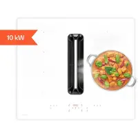 Klarstein AirJet FlexPro table à induction avec Hotte intégrée - CEE A+, 600 m³/h, 14 kW, 4 Zones, Boost, Silencieux 53 dB,tactile, Blanc
