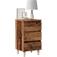 vidaXL Table de chevet vieux bois 40x35x69 cm bois d’ingénierie