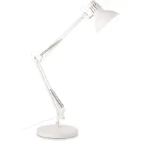 Ideal Lux Lampe de bureau moderne Wally Metal Blanc et Cuivre 1 Lumière E27