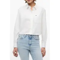 Tommy Hilfiger Chemisier 'Relaxed Fit Cropped' bleu marine / rouge cerise / blanc