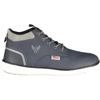 Avirex Baskets bleues haut de gamme pour homme avec détails contrastés gris et logo