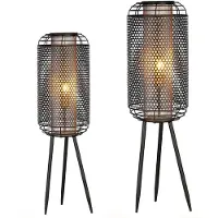 Gilde Lampe sur pied "Industrial", métal, noir, lot de 1, hauteur 93 cm, diamètre 27 cm. Référence : 4001250841029