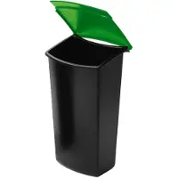 HAN 1843-05 Poubelle MONDO avec couvercle, 3 litres, noir-vert