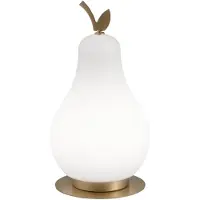 FABAS LUCE Lampe De Table Wilma 8W Led Intégrée 3000K Blanc/Laiton Satiné, Variateur Tactile, Ip20, 230V, Design En Métal Et Verre - Wilma