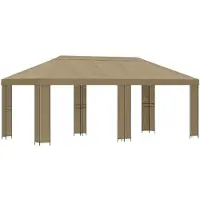 vidaXL , tonnelle de jardin, 6 x 3 mètres, beige, polyester et acier, 190 g/m²