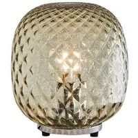ROSSINI ILLUMINAZIONE Lampe De Table Oban Chrome Avec Verre Soufflé À La Bouche Effet Ballon Bronze - E27 75W 220-240V - Groupe Rossini