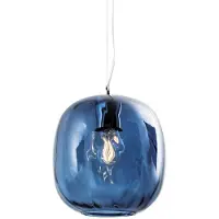 ROSSINI ILLUMINAZIONE Oban Suspension En Verre Soufflé Bleu E27 Ip20 - Lampe Design Avec Diffuseur Artisan - Structure Elégante Pour Intérieur