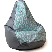 Go Gift Sac Sako pouf Poire imprimé gris-lama L 105 x 80 cm