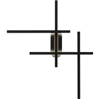 Maytoni Applique murale LED Halo noire 24 W, nuances de blanc, 750 lm, aluminium, dimensions : 78 x 68 x 9,5 cm, IP20,