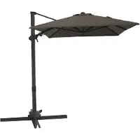 Axi Nyra Parasol Déporté Rectangulaire 200 X 300 Cm, Anthracite/Taupe | Pour Le Jardin / Terrasse Avec Armature Thermolaquée | Pied En Croix, Housse