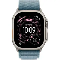 Apple Bracelet Alpine Loop pour Watch | 44/45/46/49 mm - Taille L - Light Blue / Black Titanium