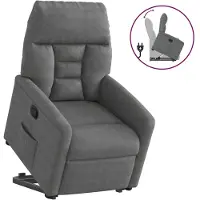 vidaXL Fauteuil relax avec releveur Gris foncé Tissu microfibre