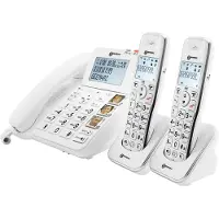Geemarc Telecom AMPLIDECT COMBI 295-2 Téléphone sans fil + 2 combinés DECT 295 AD, Téléphone, Blanc