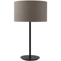 ROSSINI ILLUMINAZIONE Lampe De Table Vivien Noire Avec Abat-Jour Cylindrique Gris Tourterelle - Raccordement E27 Ip20 75W - Éclairage D'Intérieur Groupe Rossini