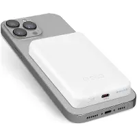 SBS Batterie externe magnétique sans fil 5000 mAh MagSafe + USB C Blanc