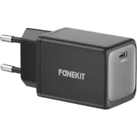 FoneKit 45W PD Wall Charger, USB-C, black (45 W, 1 portion), Chargeur USB, Noir