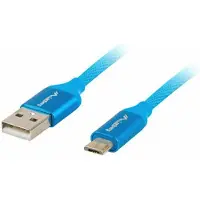Lanberg CABLE USB CA-USBM-20CU-0010-BL CONNECTEURS USB AA MICRO USB QC 3.0 1M BLEU