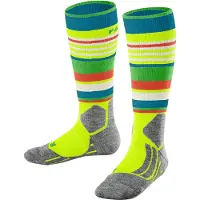 Falke - Chaussettes de ski - SK2 Intermediate K Lightning en Laine - Taille Enfant 31-34 - Vert