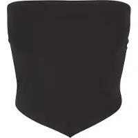 Urban Classics Top de - Ladies Knotted Bandeau Top - XS - XL - pour Femme - noir - Taille XL
