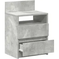 vidaXL Table de chevet à 2 tiroirs Gris béton 40x33x60 cm