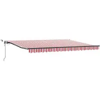 vidaXL Tringle à linge rétractable, rouge et blanche, 450 x 300 cm, polyester