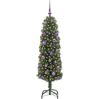 vidaXL Sapin de Noël artificiel Vert 150 cm PVC et acier et plastique