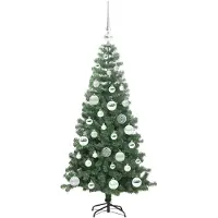 vidaXL Sapin de Noël avec 150 LED avec support Vert 120 cm PVC