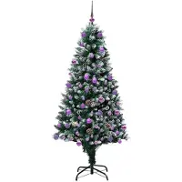 vidaXL Sapin de Noël artificiel Vert 180 cm PVC, Acier et Plastique