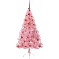vidaXL Arbre de Noël artificiel pré-éclairé Rose 120 cm PVC