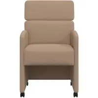 vidaXL : 2 chaises de salle à manger avec roulettes, revêtues en similicuir, couleur cappuccino
