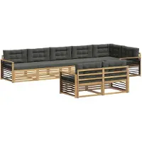 vidaXL Ensemble de salon de jardin 8 pièces, blanc et anthracite, en polyester